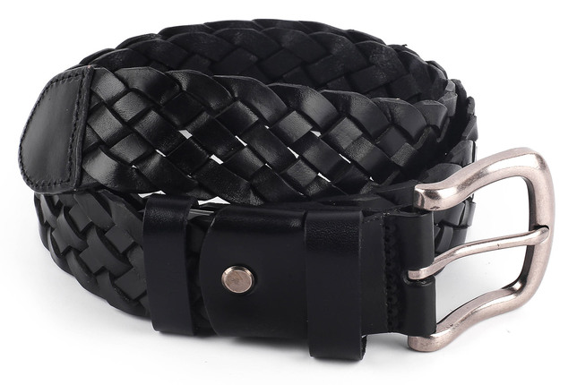 м. 4051 чорний шкіра косичка ремінь 00000007797 1